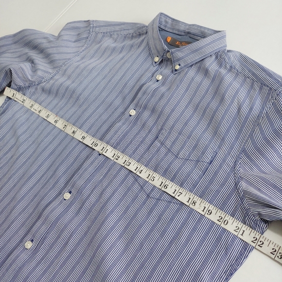 Ben Sherman Men's Shirt Size XL Blue White Stripe Long Sleeve Button Down Cotton - Picture 9 of 15